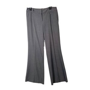 Ann Taylor Loft Wide Leg Trousers Women 8 Gray Workwear Office Stretch